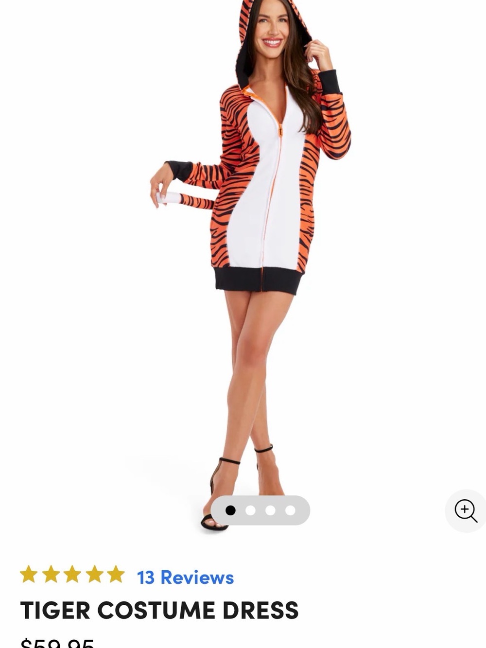 Tipsy Elves Tiger Stripe Hooded Costume Dress